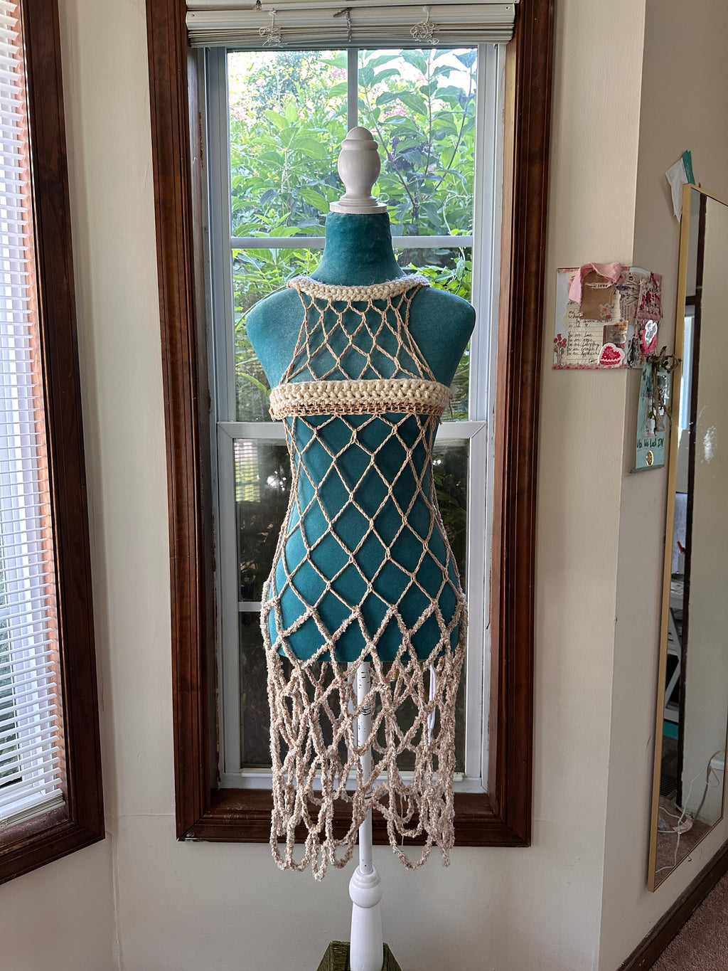 Golden knee length dress and adjustable censor strip