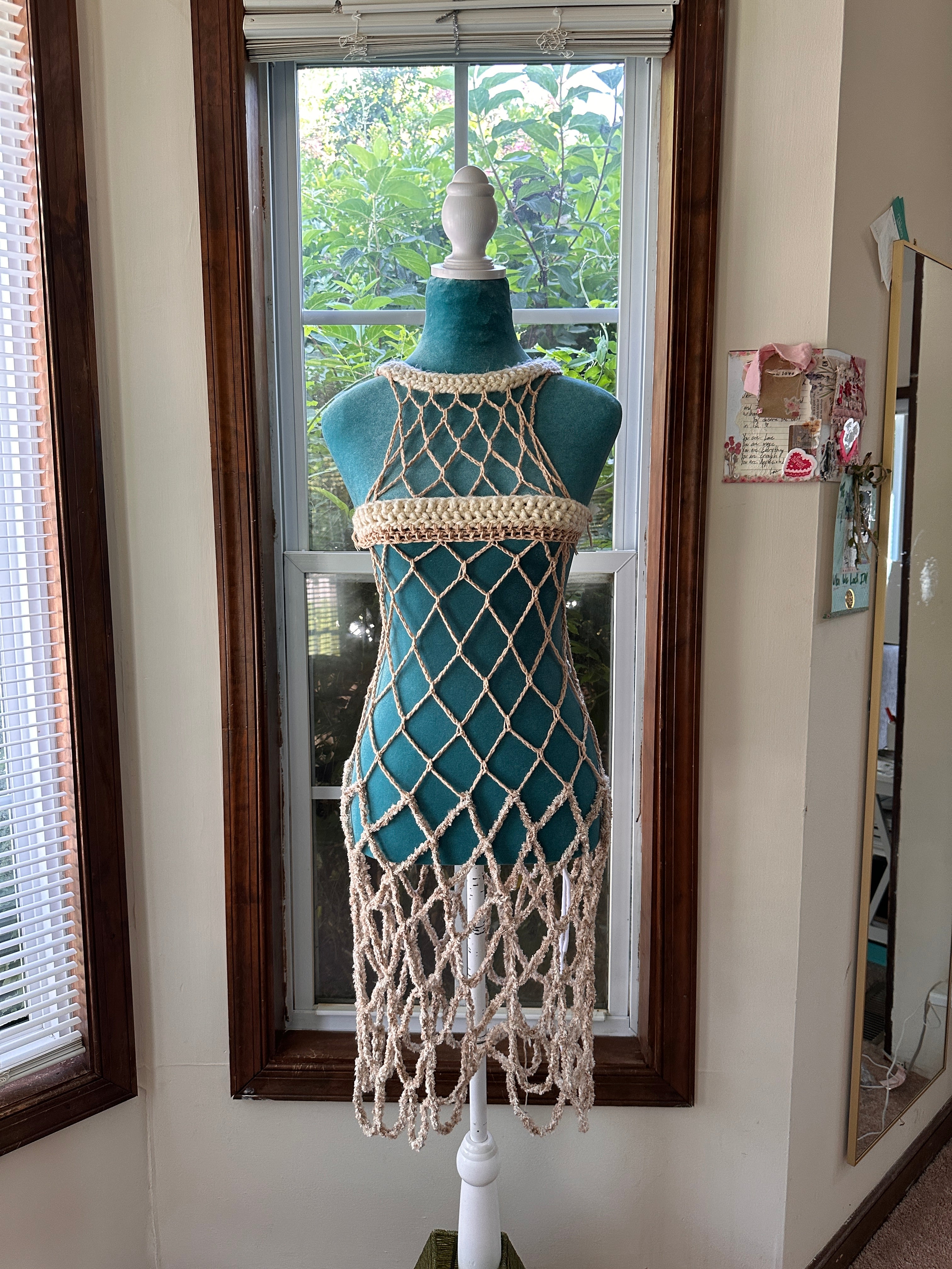 Golden knee length dress and adjustable censor strip