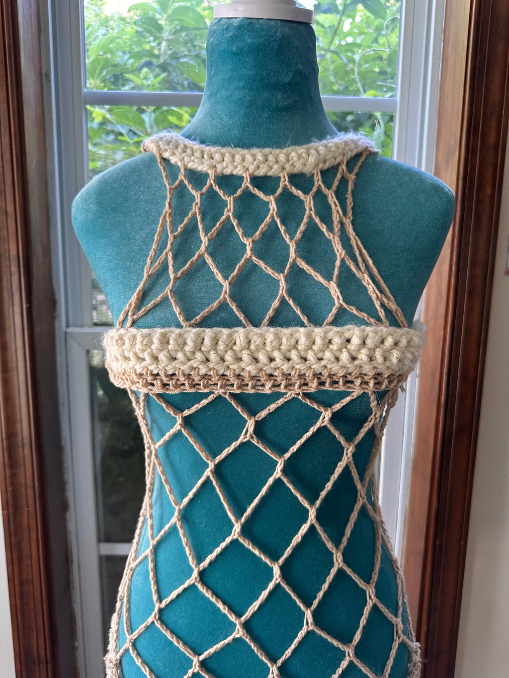 Golden knee length dress and adjustable censor strip
