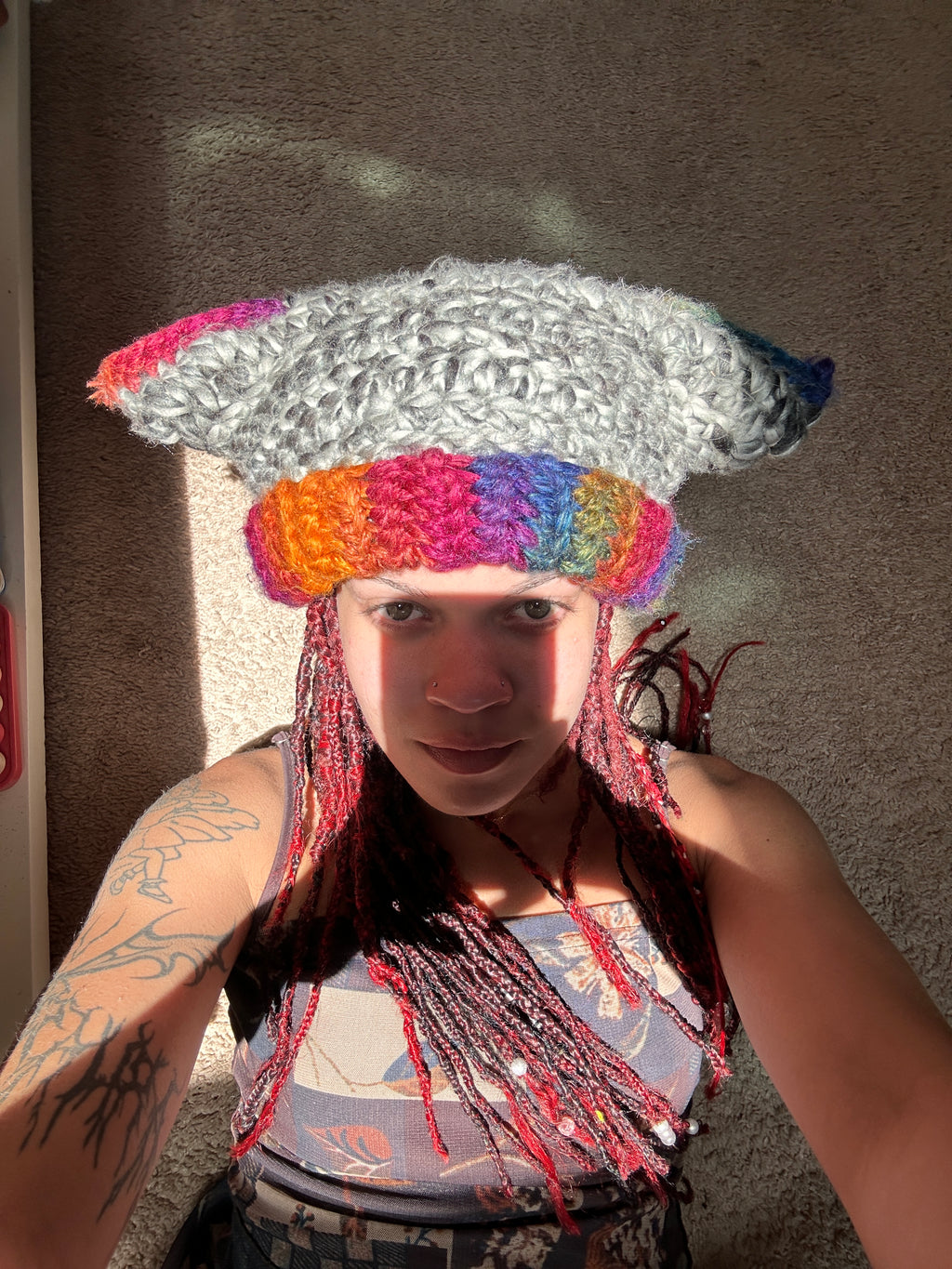 Rainbow cat hat