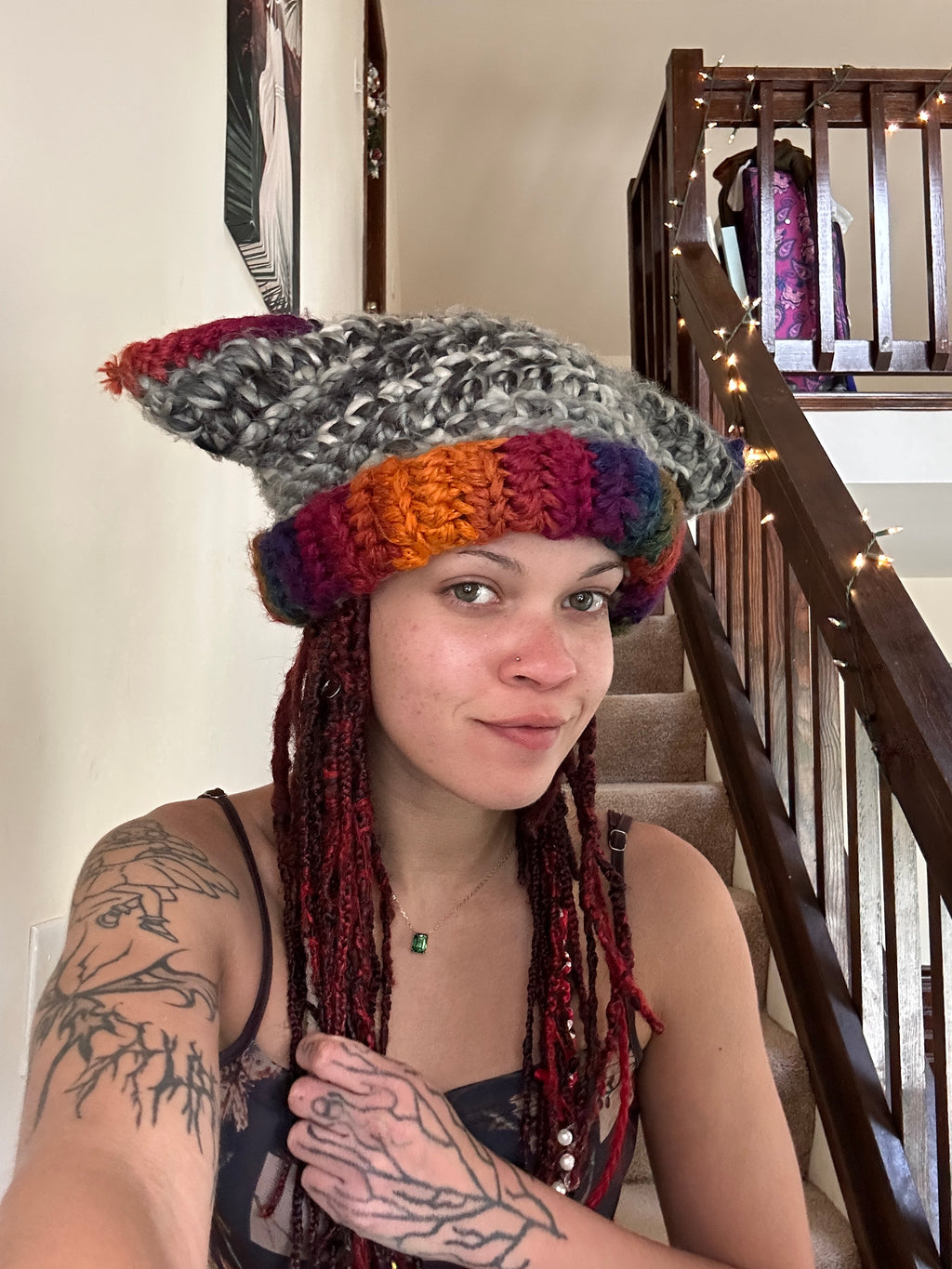 Rainbow cat hat