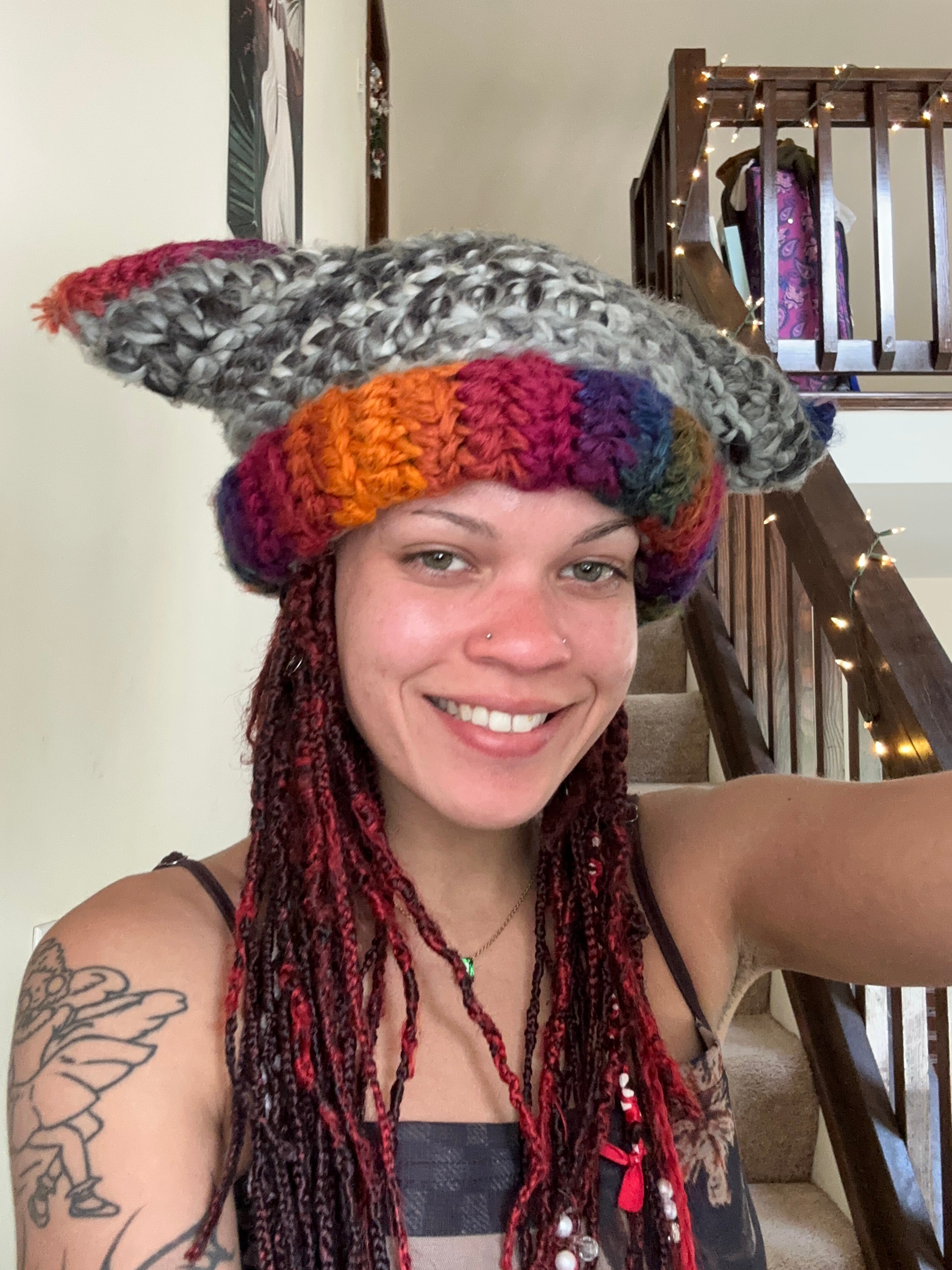Rainbow cat hat