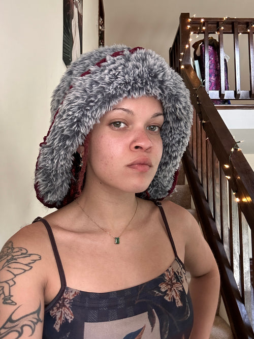 Grey Fuzzy hood